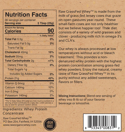 Raw Grass Fed Whey